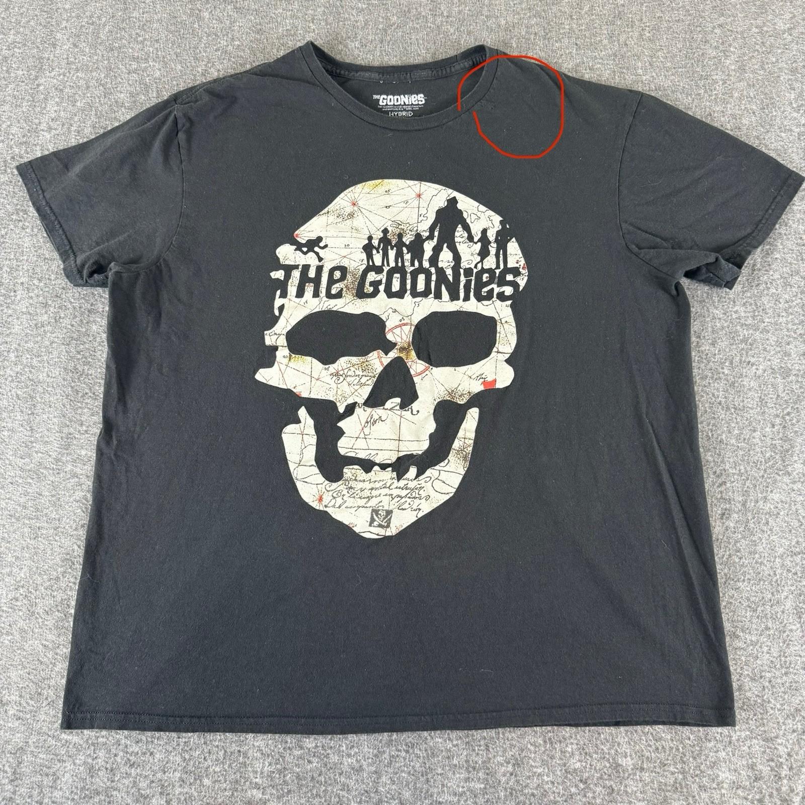 The Goonies Skull Treasure Map Graphic T-Shirt Mens XL Black Hybrid Apparel M