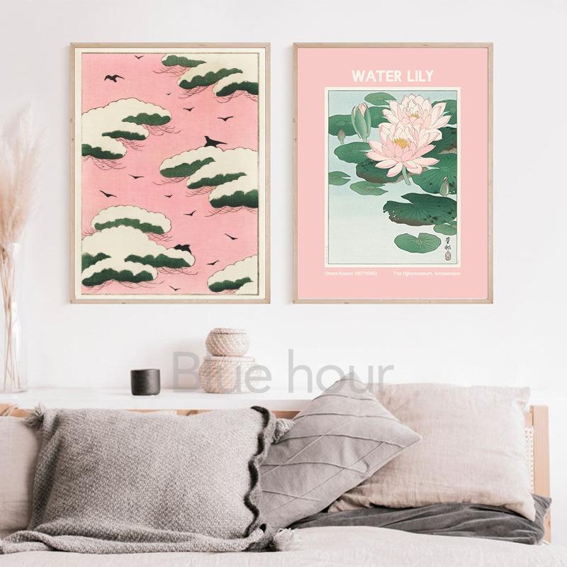 Japanese Oriental Mountain Canvas Print Landscape Monochrome Ink Watercolor Painting Zen Feng Shui Gift Wall Art Picture Decor