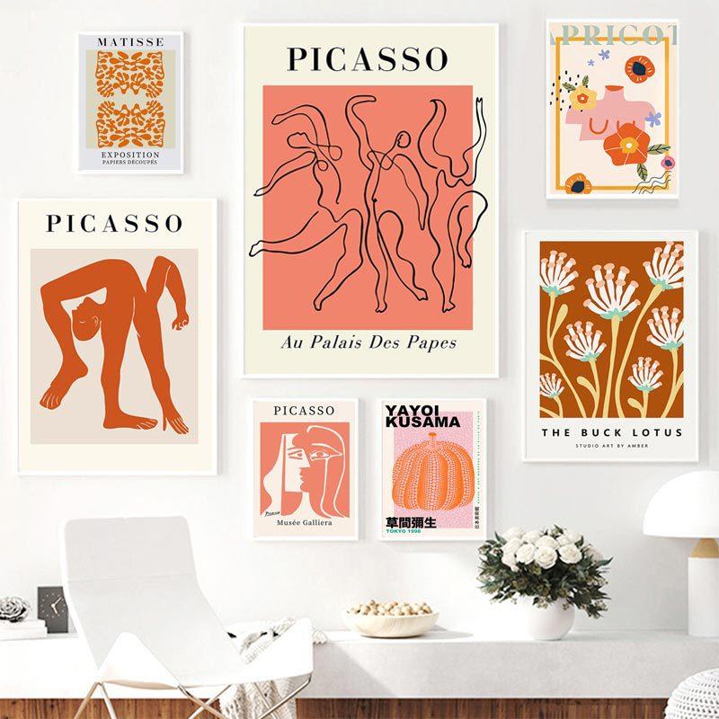 Matisse Simple Abstract Lines Plant Pumpkin Poster Living Room Bedroom Decoration Painting Core Oil Painting