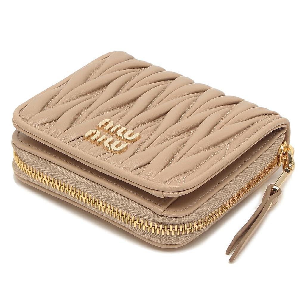 Bifold Wallet Matelasse Mini Wallet Beige MIU MIU 5ML522 2FPP F0036 [Miu Miu] Women's [Item]