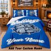 Canterbury-Bankstown Bulldogs Muster Bettwäsche 3-teiliges Set Benutzerdefinierter Name, Bettlaken und Kissenbezüge für Zuhause Schlafzimmer