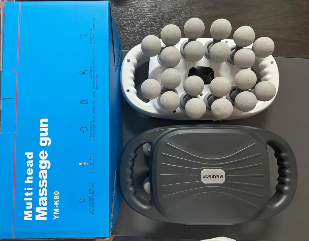 Multi-Head Fascia Gun Massager: 6, 12, 16 Heads for Strong Vibration Relief on Waist and Back
