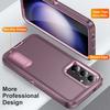 PC+Silicone Case for Samsung Galaxy S24 Ultra S24 Plus Heavy Duty Armuor Anti Fall Metal Bracket Case