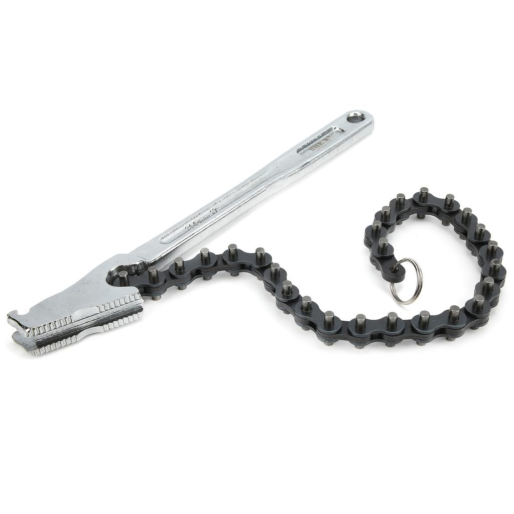 Chain Wrench High Hardness Surface Polished ChromePlated Chrome Vanadium Steel Hand Tool(12in )