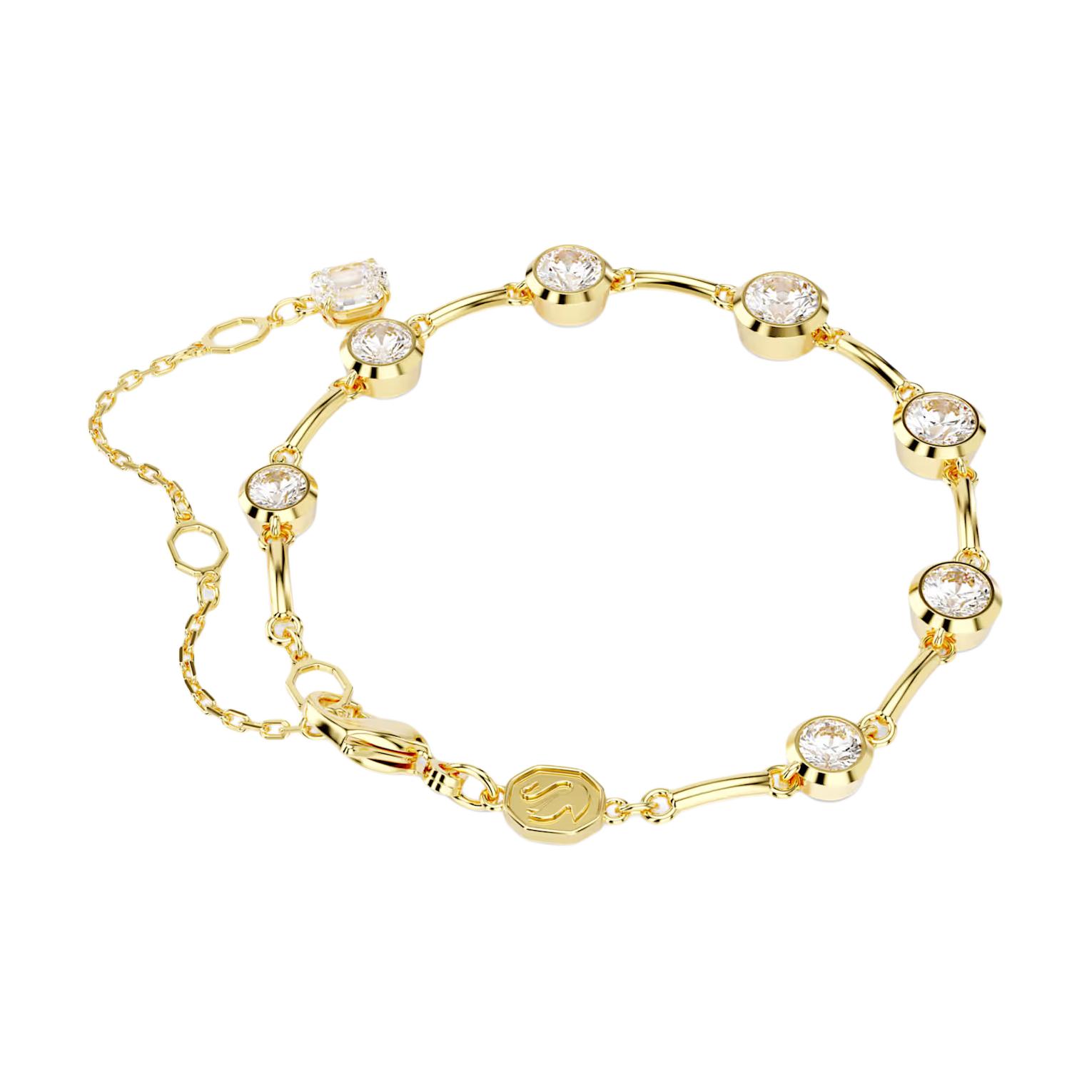 Swarovski Imber Inlaid Design Gold-Plated Zircon Bracelet Unisex bracelet White 5705465 Box (Random Color)