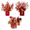 Chinese New Year Decoration Fake Potted Plant New Year Artificial Red Branches for Garden Party Kitchen Farmhouse