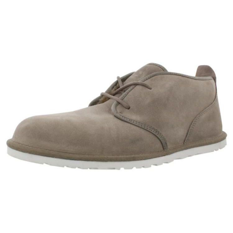 UGG Suede Round Toe Lace-Up Versatile Casual Shoes Men sneaker Gray 1016680-BNDL