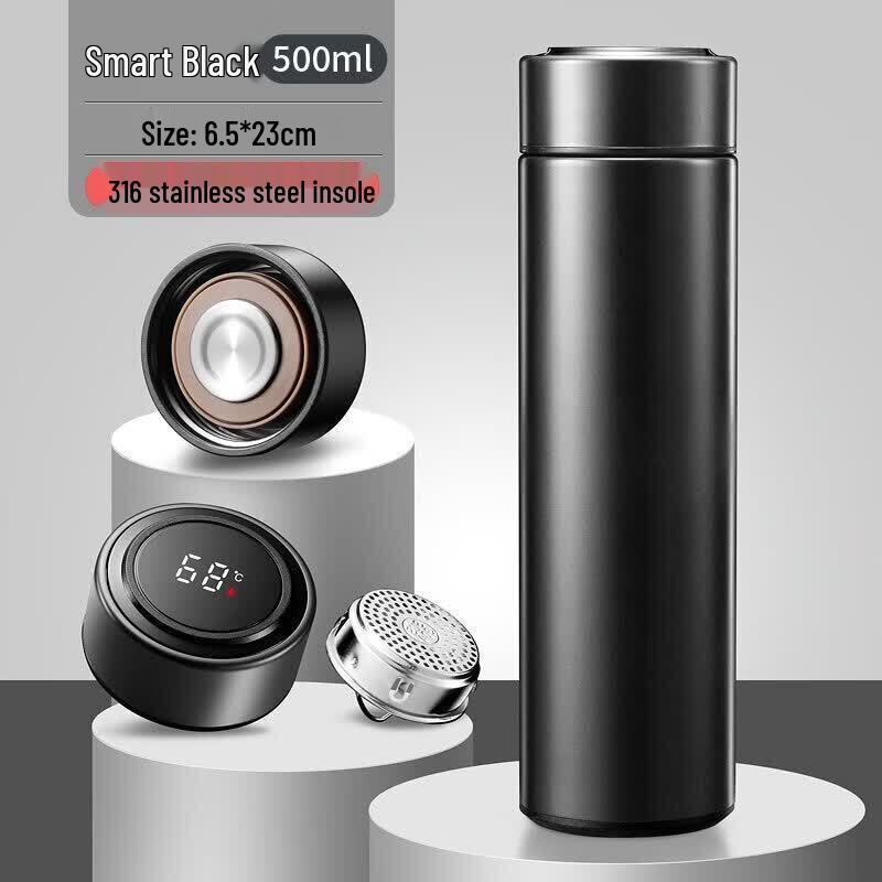 Qiwei 500ml Smart 316 Stainless Steel Insulated Tea Mug
