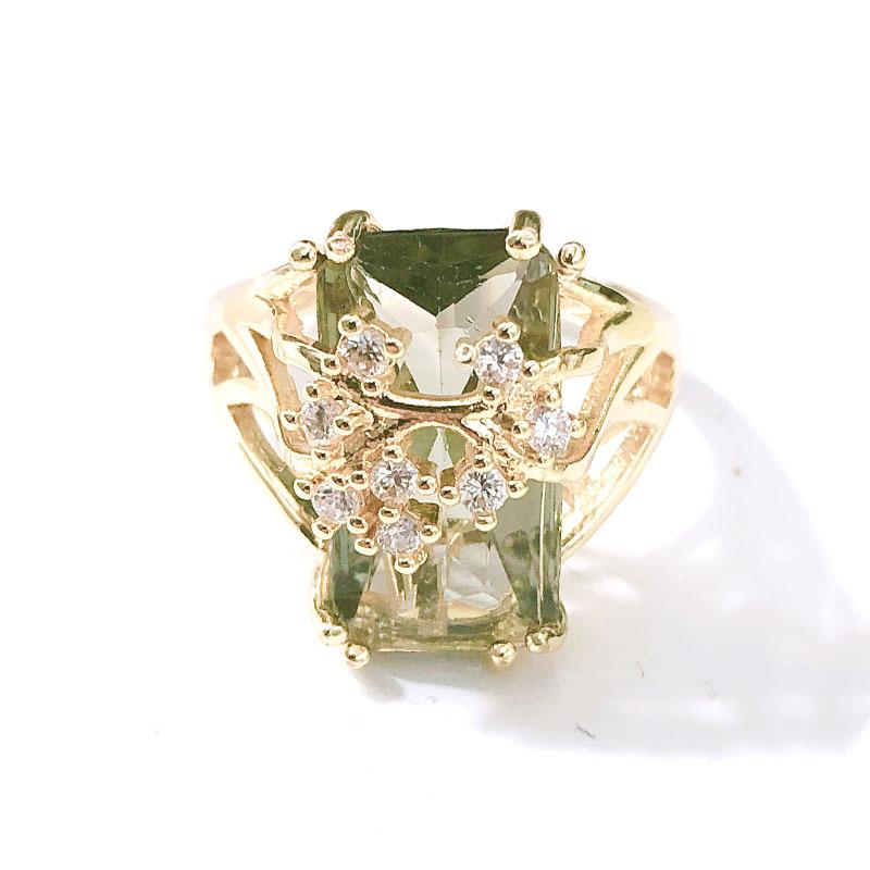 Square Zircon Cocktail Ring, Versatile For Daily Parties, Shining Personalized Women'S Jewelry Ring