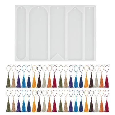 DIY Lesezeichenformen Lesezeichen Silikon Epoxid Gießformen Lesezeichen Epoxidharzform Silikonmaterial mit langen Quasten