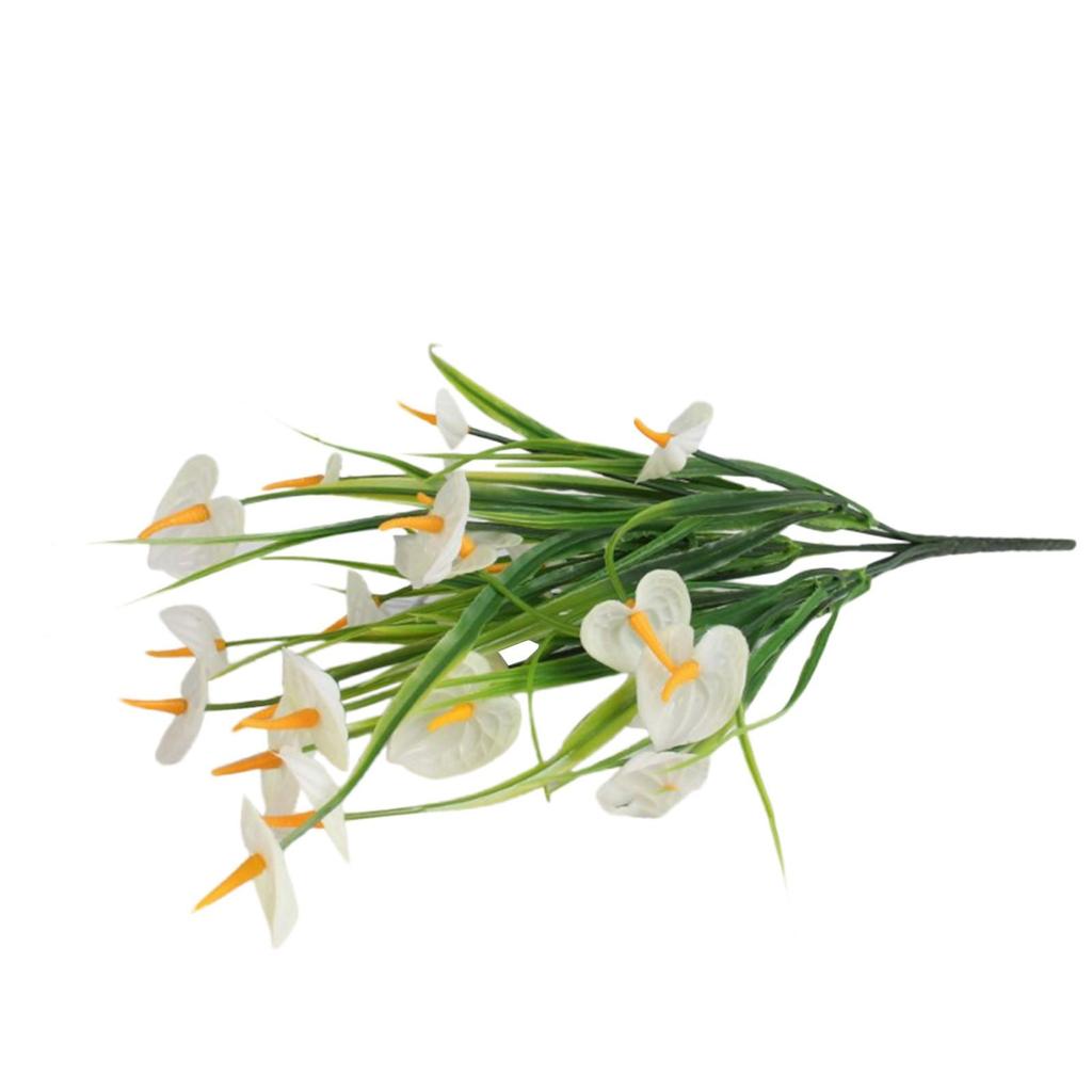 2 Bundles Artificial Outdoor Flowers Fake Flowers Green Shrubs Garden Porch