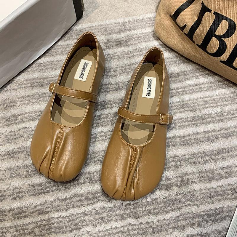 

Французские ретро-туфли Мэри Джейн, женские летние туфли на плоской подошве в стиле бабушки, удобные шапочки на мягкой подошве 40 абрикосовый