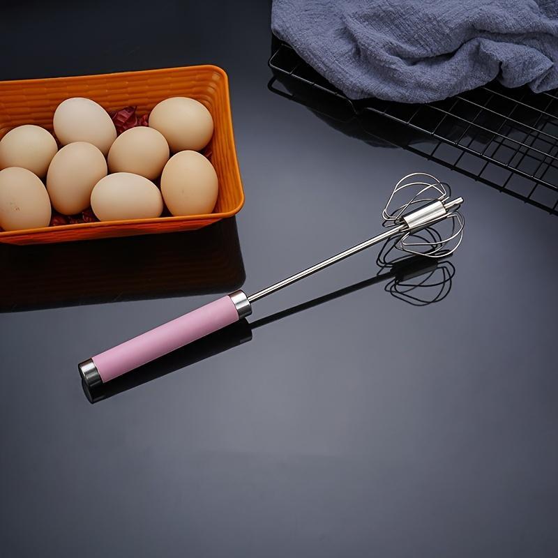 Stainless Steel Semi-Automatic Egg Whisk - Hand-powered Mixer for Easy Stirring, Whisking and Mixing - Essential Kitchen Gadgets
