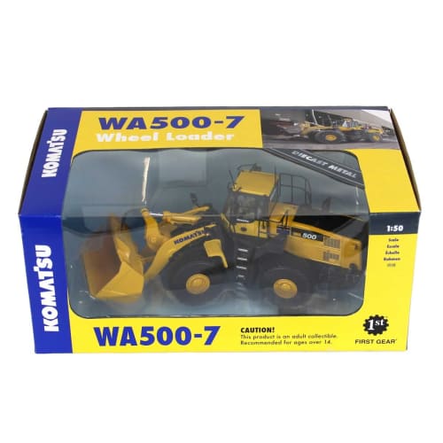 First Gear 1/50 Scale Komatsu W A500-7 Wheel Loader, Pre-painted Diecast Model, FG50-3262