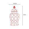 Ceramic Checkmate Jar Red Gingerbread Jar Flower Vase Porcelain Ornament Chinese Handicraft Home Decoration Accessories