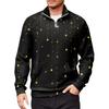 Men's Loose Casual 1/4 Zip Sweatshirt Fashion Printed Long Sleeve Top With Pockets