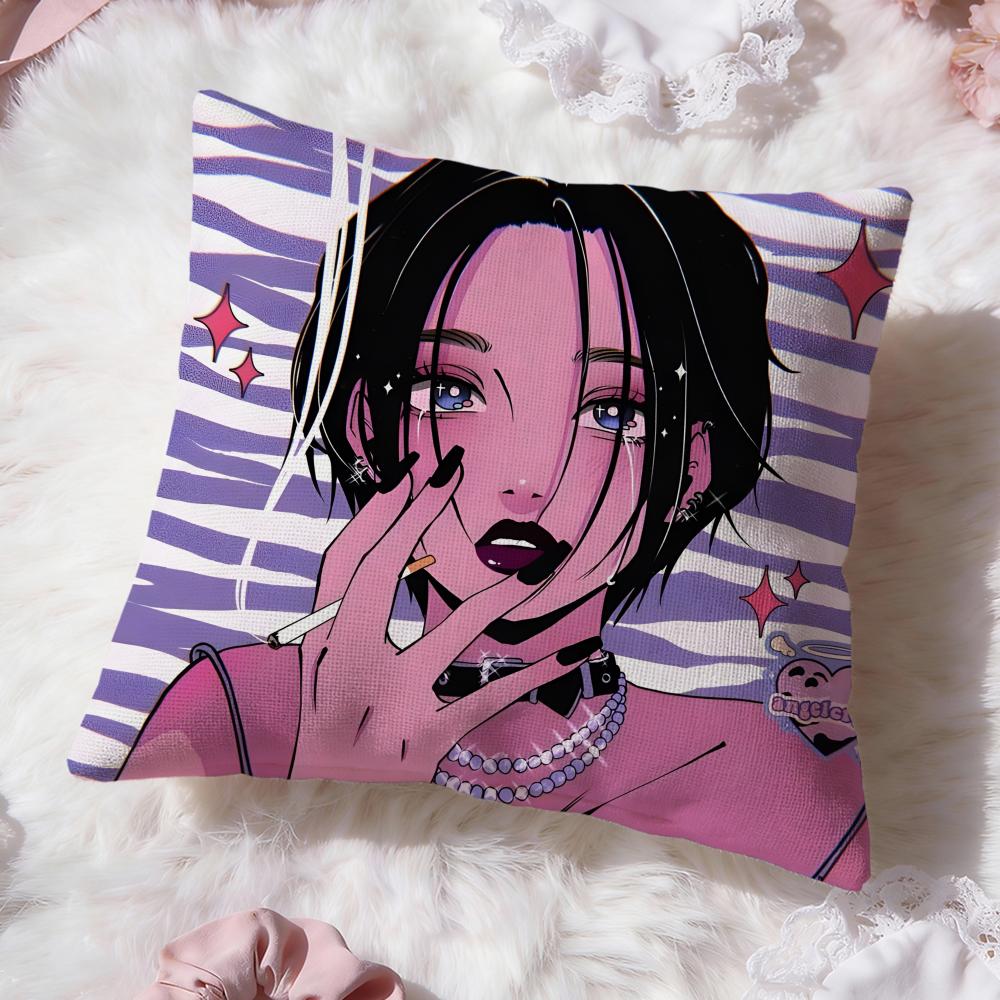 cute girl n-NANA Cushion Cover Premium Comfort Reversible Pillow Cove -Two in One Design for Any Room & Car Interior