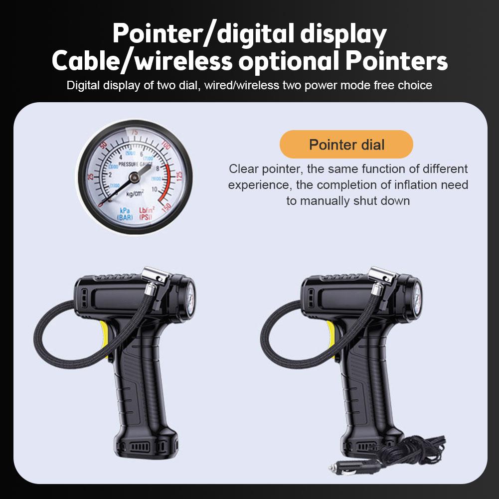 Pompă de aer pentru mașină Pompă gonflabilă pentru anvelope fără fir/cu fir Compresor portabil de aer pentru mașină pentru bicicletă auto
