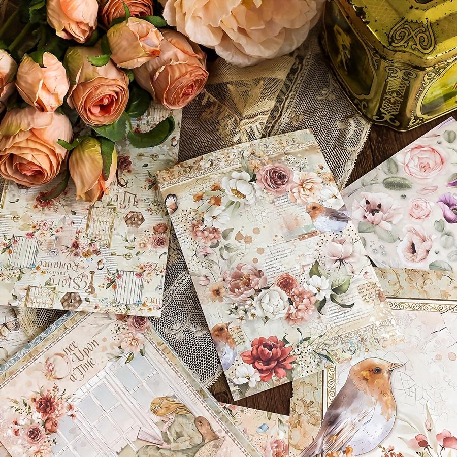 60pcs Vintage Fantasy Scrapbooking Paper Kit - Mixed Color Butterfly, Flower & Window Patterns for Junk Journals, Planners & DIY Crafts