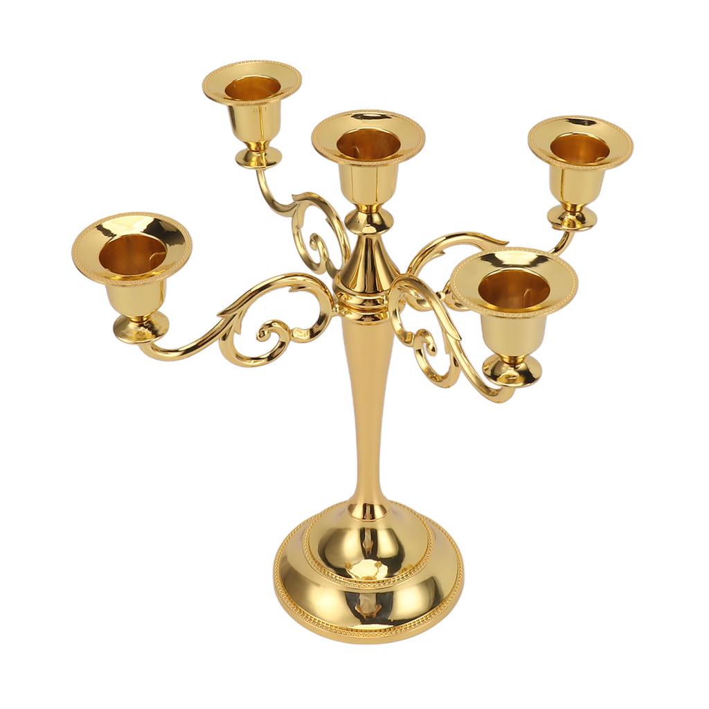 5 Arm Candlestick Holder Iron Retro Decorative Candle Holder Centerpiece for Home  