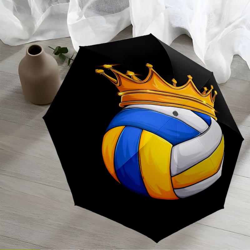volleyball Theme Automatic Umbrella, Lightweight & Portable, 8 Rib, Perfect for Outdoor Travel, Birthdays, Christmas, Gifts.
