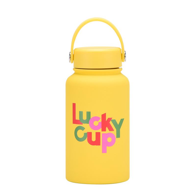 650Ml Thermos Cup Wide Mouth Portable Vacuum Children'S Student Sports Kettle Outdoor Printing Water Cup