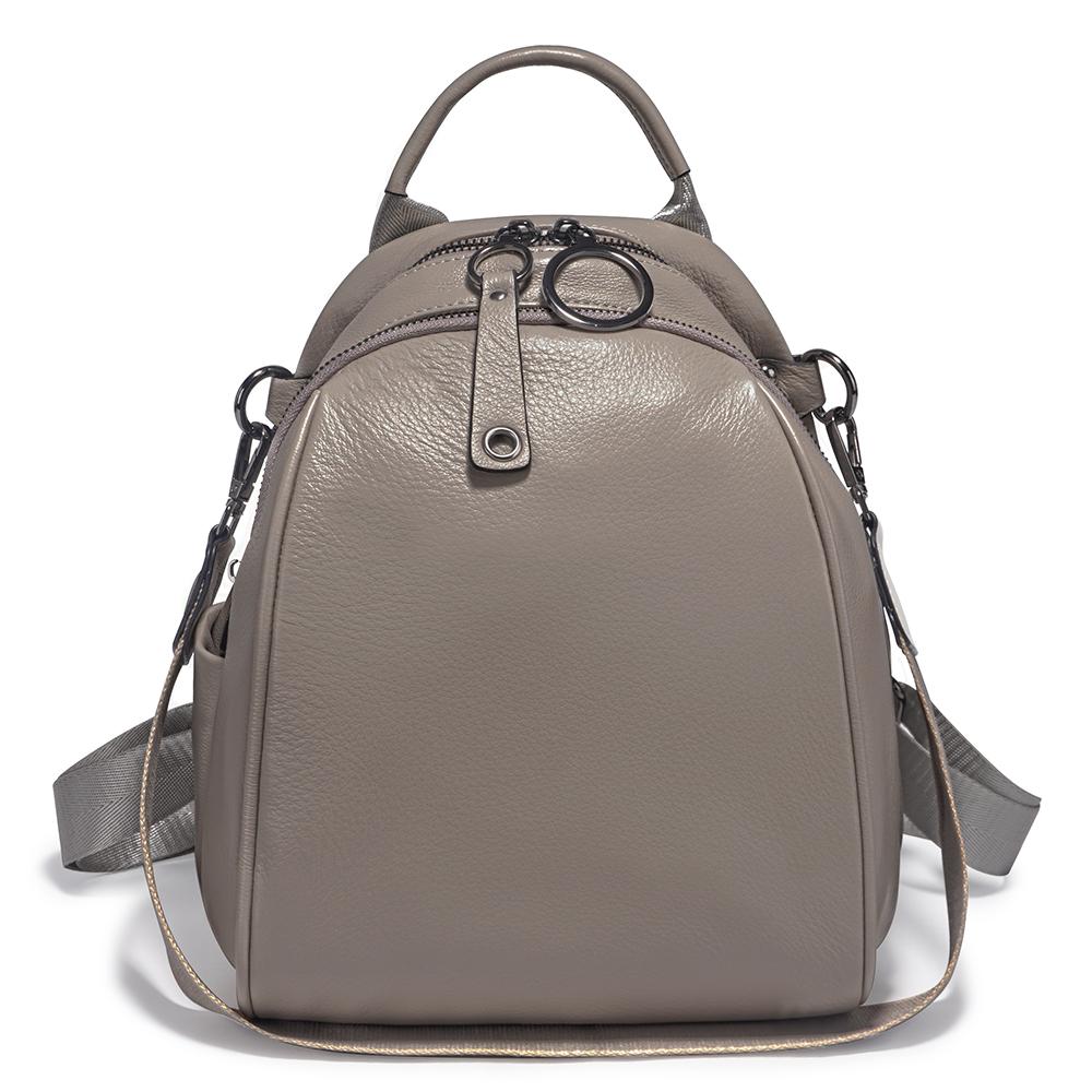 

Женский мягкий рюкзак Zency из натуральной кожи для путешествий, большая вместимость, трансформируемая сумка через плечо темно серый