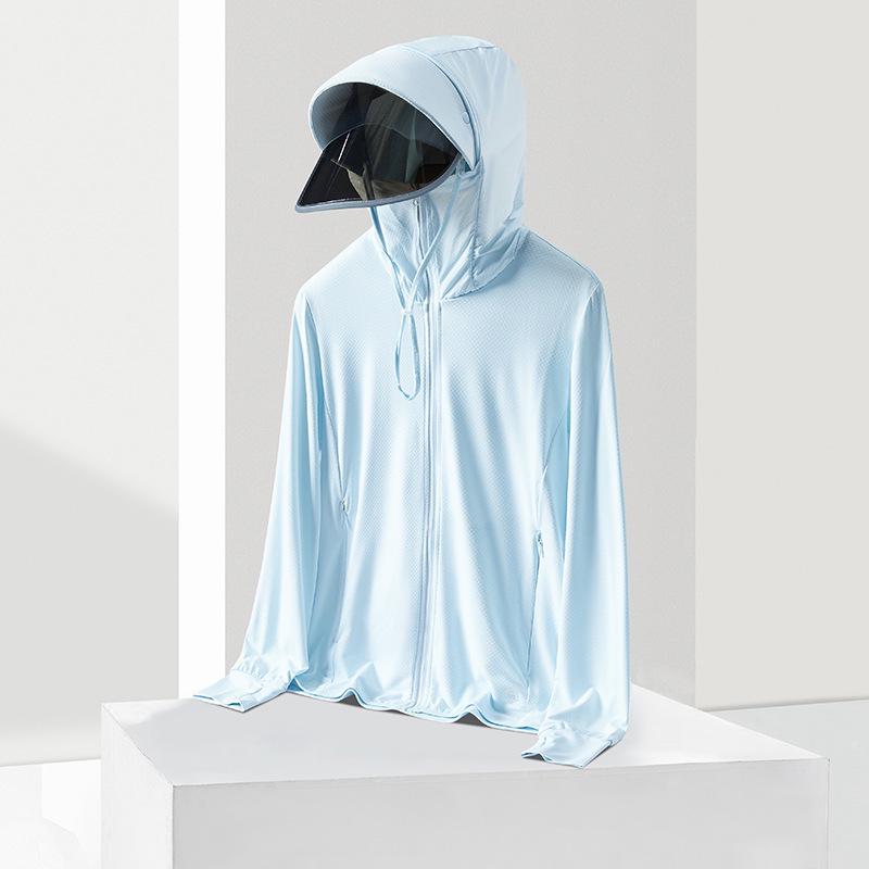 Outdoor Ice Silk Sun Protection Hooded Jacket - Men's & Women's UV-Resistant, Breathable Skinwear for Couples