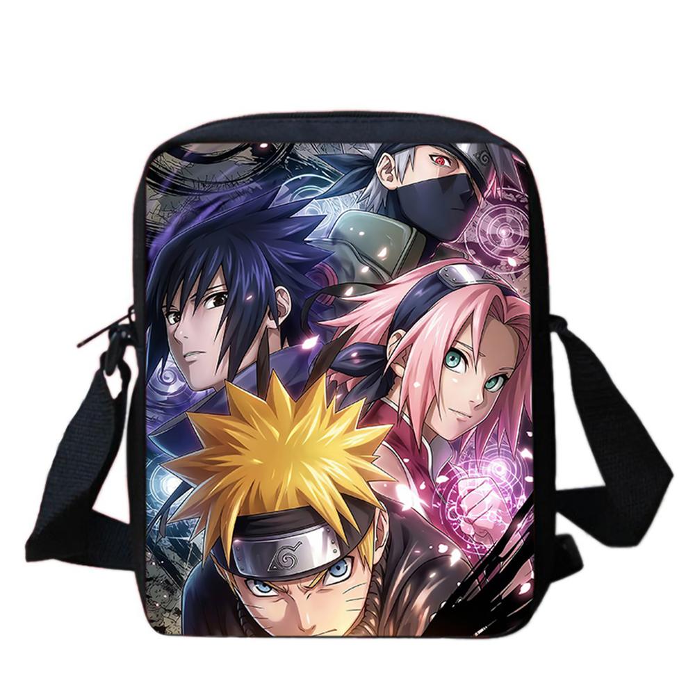 NARUTO Anime Kids Crossbody Bag,Lightweight&Durable, Adjustable Straps,Secure Zipper,for School & Daily Use,for Boys&Girls 5-11