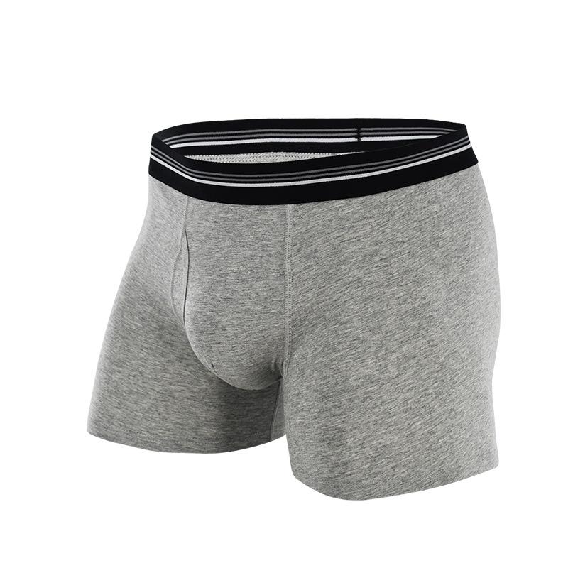 Striped Waistband Flat Angle Underpants Breathable and Wear-resistant Leg Shaping Cotton Underpants