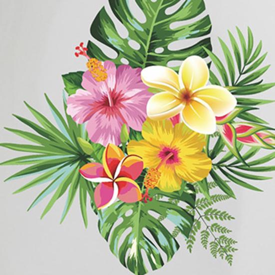 Aufkleber Abnehmbar Selbstklebend Wasserdicht PVC Wohnzimmer Badezimmer Wandkunst Floral Toilette