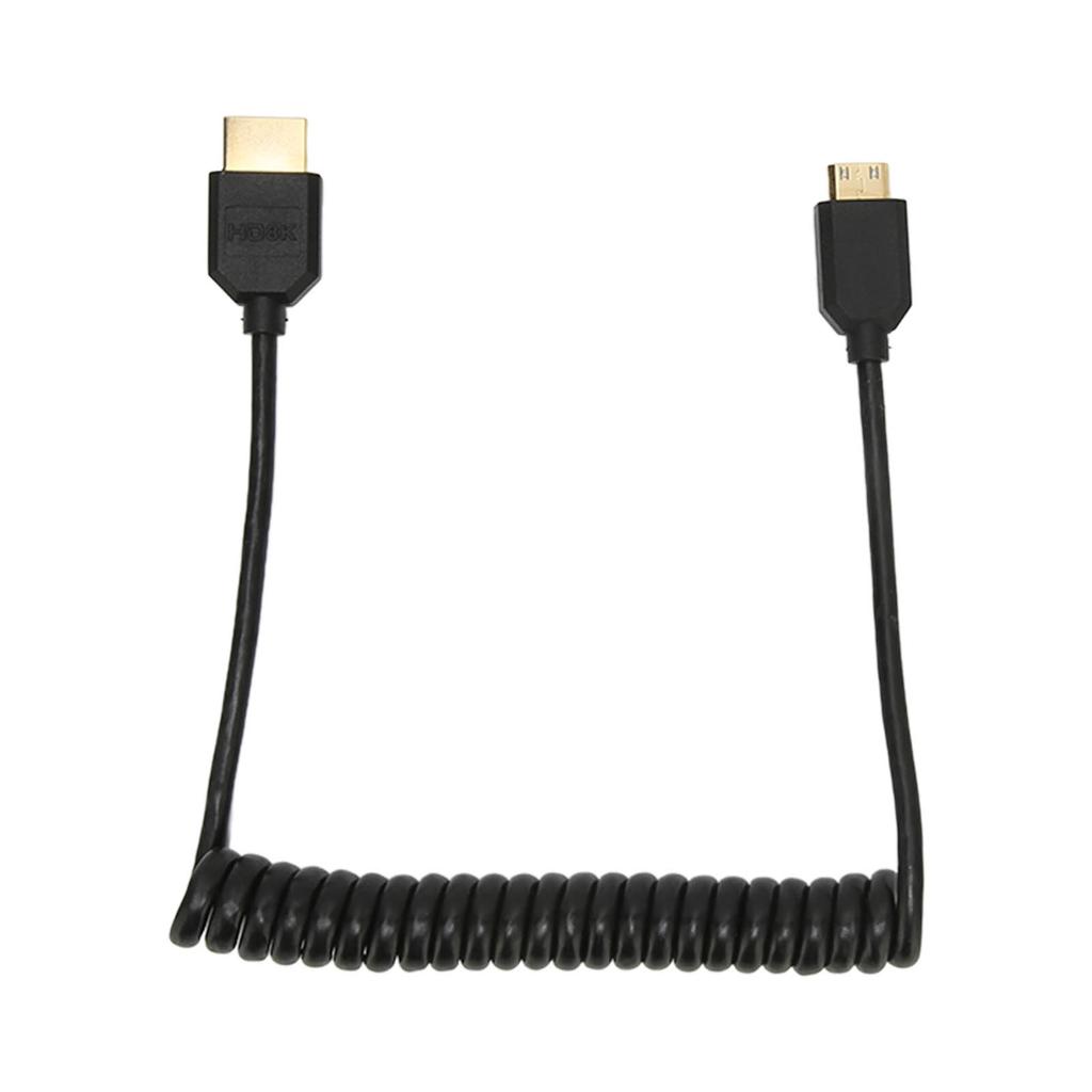 Kabel interfejsu multimedialnego HD Mini Męski do Męskiego 8K 60Hz 4K 120Hz Spiralny Przewód do Wyświetlania Wideo dla HDTV Konsoli do Gier