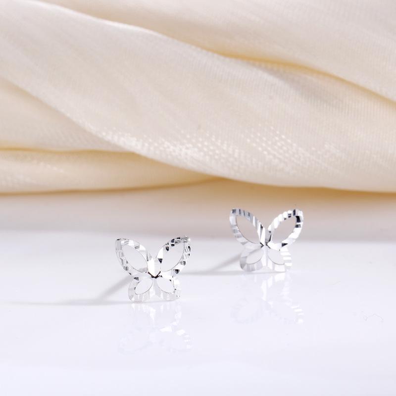 Butterfly Stud Earrings Women's Fashion Simple, Small and Exquisite Temperament Versatile Ins Style Butterfly Ear Jewelry Women