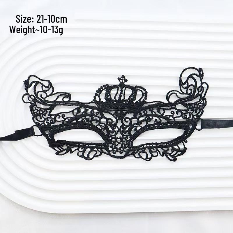 Adult Masquerade Irregular Black Lace Half Face Mask with Musical Note Design