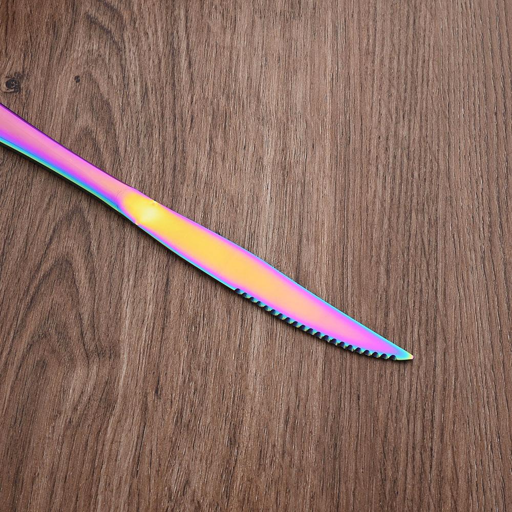 1/2/4/6Set Gold Dinnerware Set Stainless Steel Steak Knife Fork Spoon Western Flatware Cutlery Set Kitchen Silverware Dessert Tableware Set