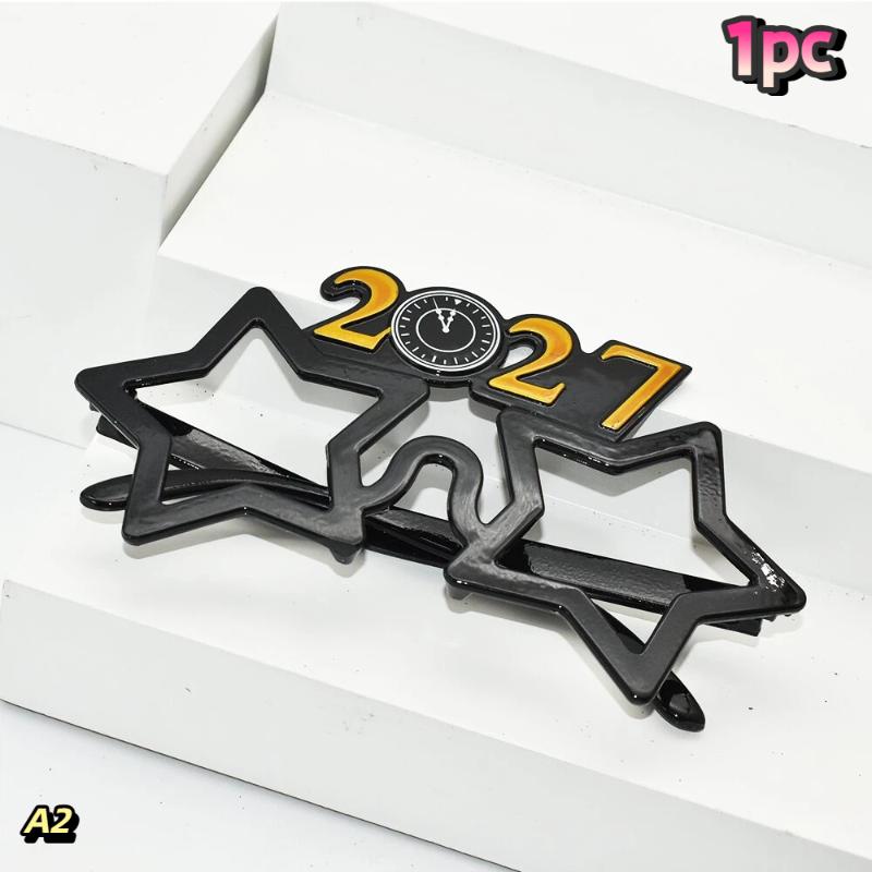 1/3 יחידות משקפיים עם המספר 2027, משקפיים לשנה טובה, משקפי שמש נוצצים ביהלומים, אביזר לתחפושת, קישוט למסיבת חג המולד, משקפיים מצחיקים
