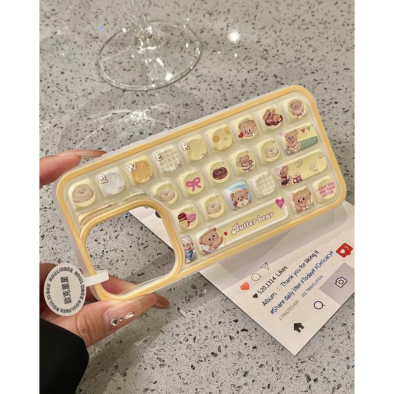 Creative Crayon Shin Shin Three Dimensional Keyboard Cell Phone Case Suitable for Apple 16promax Katy Apple 15 Protector Case