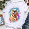 Golden Retriever Hunting Dogs Animal Print T Shirt For Girls Australian Shepherd Dog With Flower Tshirt Unisex Harajuku Shirt