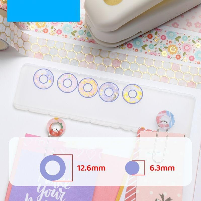 Perfurador de Furos para Fita Perfuradores de Furos para Fita Perfurador para Scrapbooking para Papel de Folha Solta Adesivo de Reforço para Furos Planejador Diário