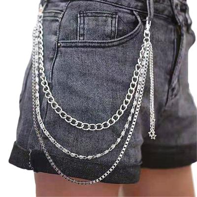Unisex Punk Style Chains for Pants Heavy Duty Chains Hip Hop Trousers Jeans Chain with Lobster Clasps for Wallet Keys