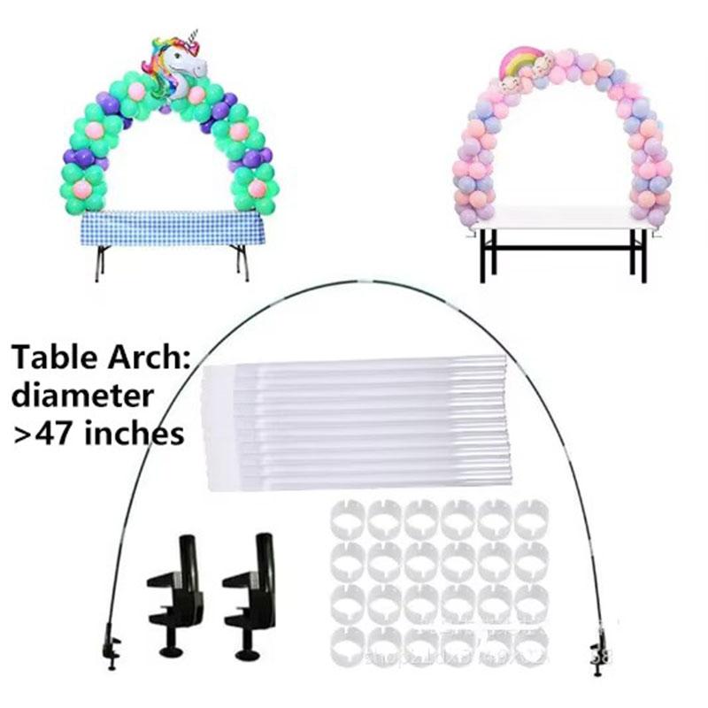 9 Fuß hoch 10 Fuß breit Verstellbares Kunststoff-Ballonsäulenständer-Set mit wasserbefüllbaren Basen und Wassersack 50 Ballonclips