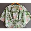 Women Hippie Cotton Summer Sleepwear Flamingo Print White Long Maxi Caftan Dress CKFTN-SCRN-FULL-BUYIT-095