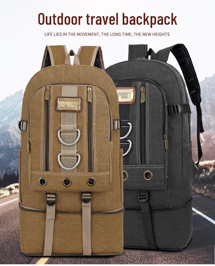 Extra Large Thick Canvas Backpack - Unisex Outdoor Hiking & Travel Bag