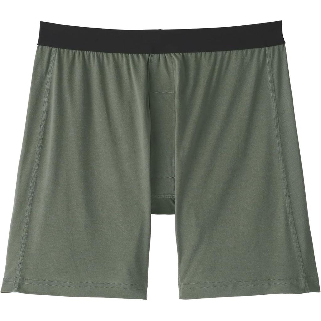 MUJI Smooth Knit Boxer Shorts Men's M Smoky Green - Open Front, Japan