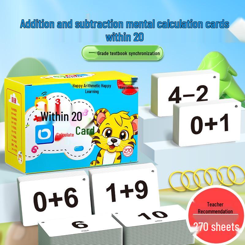 

Addition & Subtraction Flashcards: Numbers 1-20 for Kindergarten to First Grade Transition