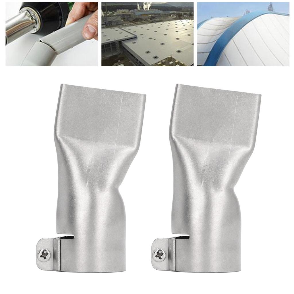 2 Stück 40mm Flach Weithals Schweißdüse Edelstahl Hitzebeständig für Heißluftschweißgerät PP PVC Kunststoffplattenauslass