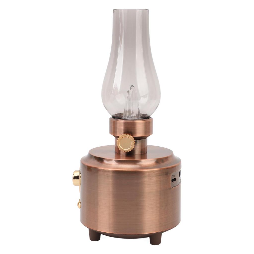 Bluetooth Speaker Vintage Table Lamp Support USB Memory Card AUX Input Wireless Speaker for Bedroom Bar Purple Bronze