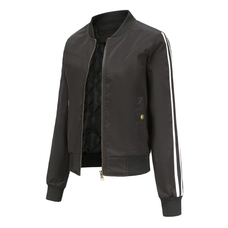 2 kurze Fliegerjacke Damen Frühling und Herbst gefüttert Damenmantel Trend, modische Baumwoll-Bomberjacke