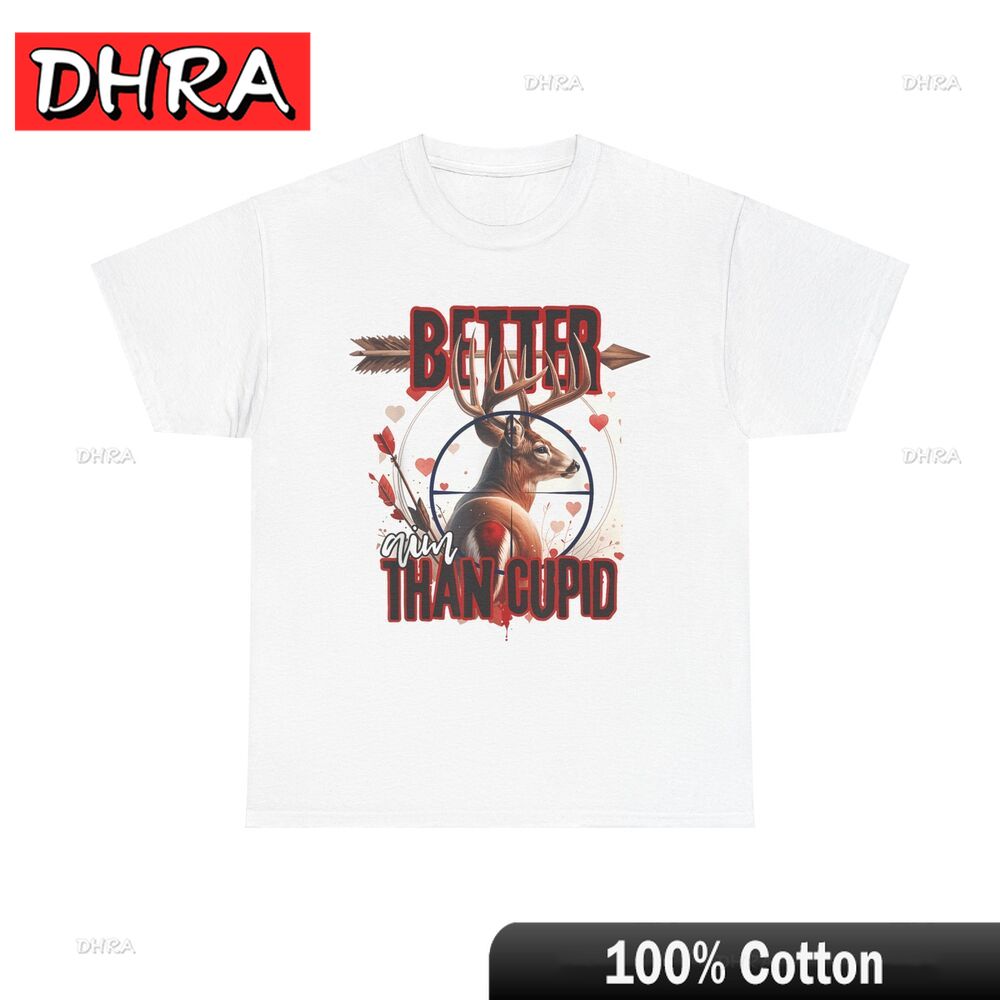 I Aim Better Than Cupid Valentines Deer Hunting for Boys UNIsex TShirt Unique Tshirts Simple Chic Tshirt Graphic Back To School S