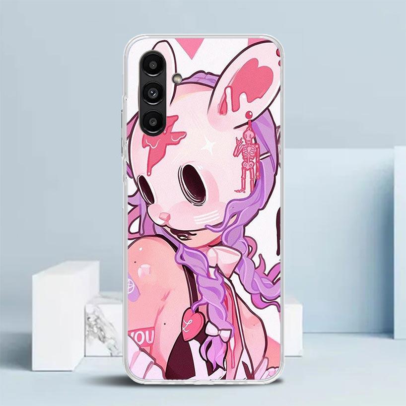 Cute Anime Girl INS Phone Case For Samsung Galaxy A17 A37 A57 A16 A15 A14 A13 A56 A55 A54 A53 A36 A35 A34 A33 A26 A25 A24 A23 Ga